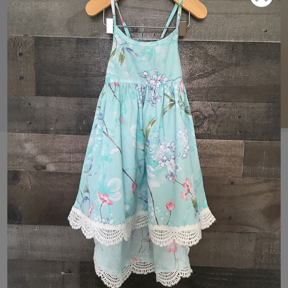 ChicaBoo Mint Lace Trim Hi-Low Dress 12-18 Months